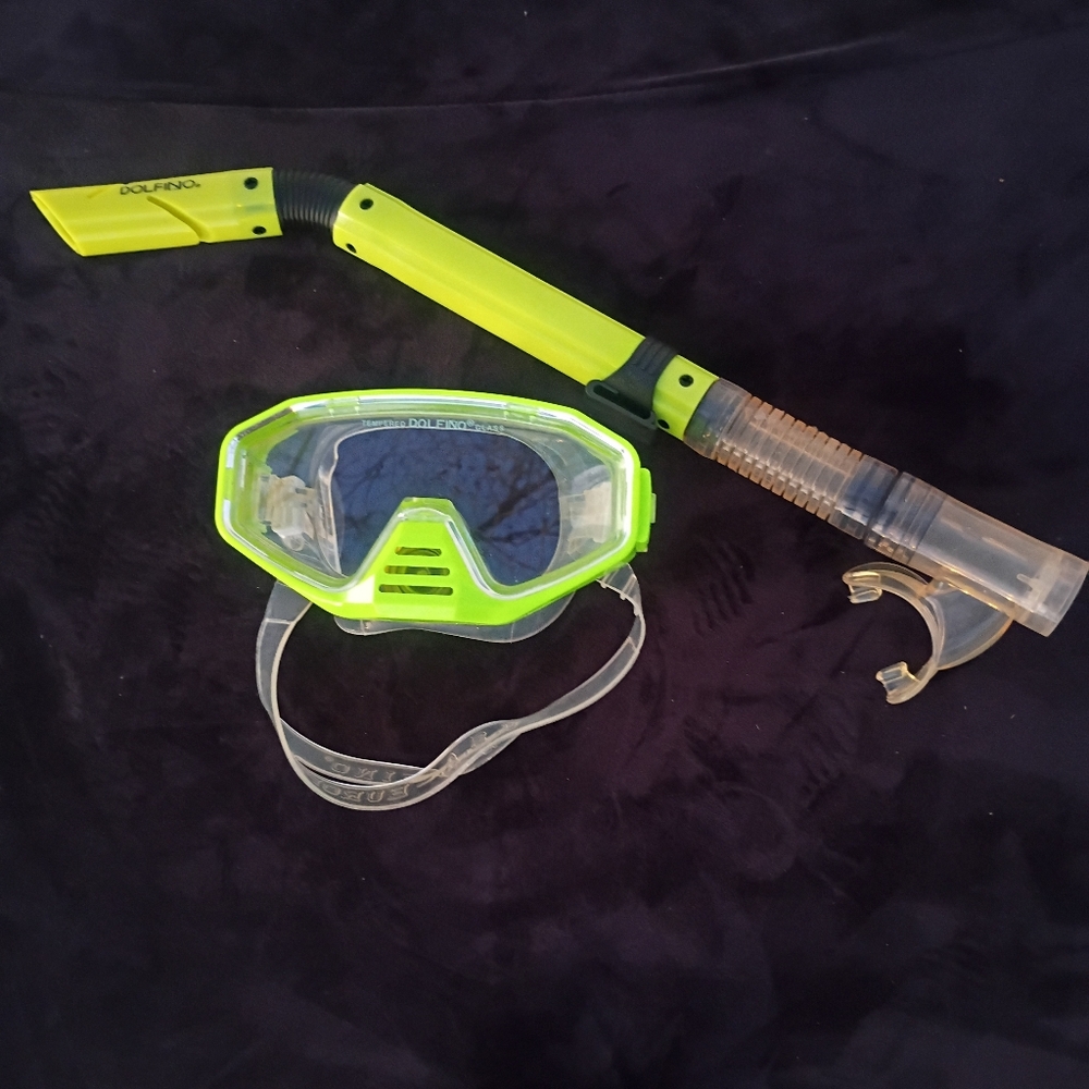 🌊 Dolfino Adult Gemini Snorkel Set | Tempered Glass & Dry-Top Tech ✨